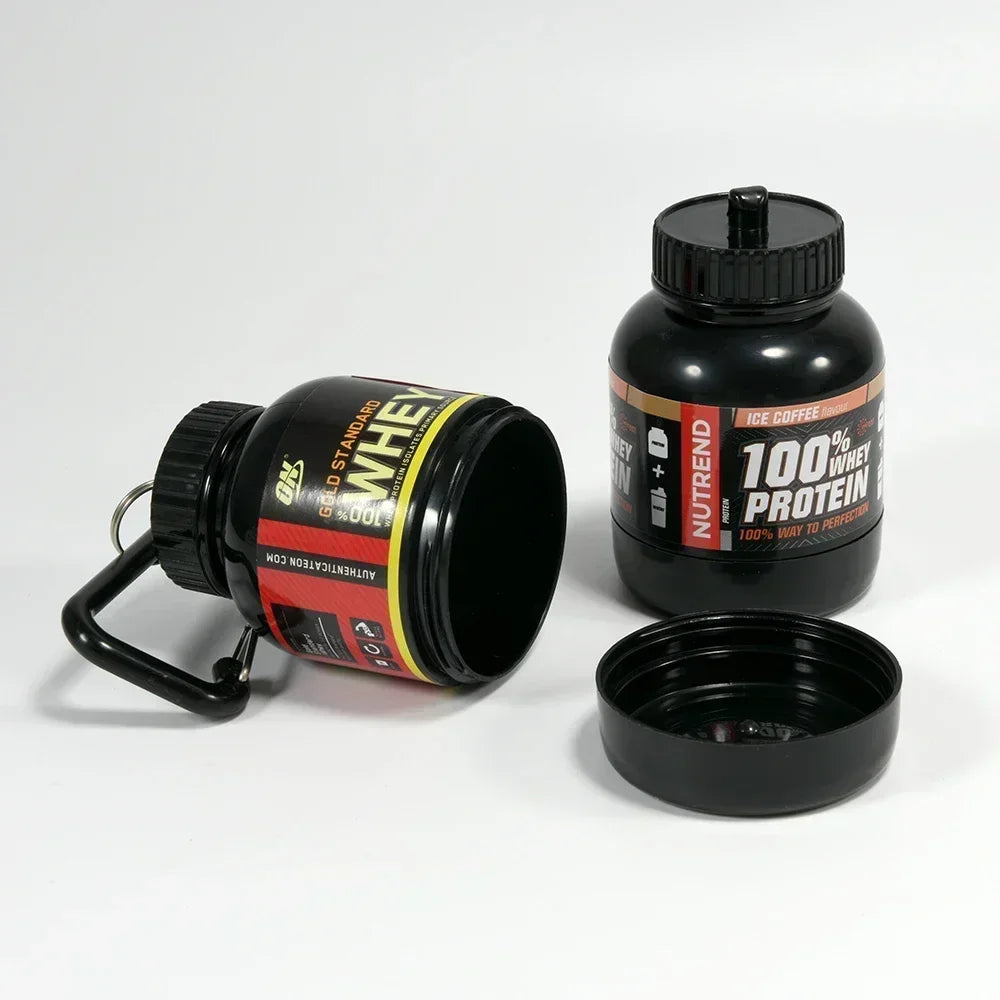 100ML Portable Protein Powder Bottle with Whey Keychain Health Funnel Medicine Box Small Water Cup Outdoor Camping Container